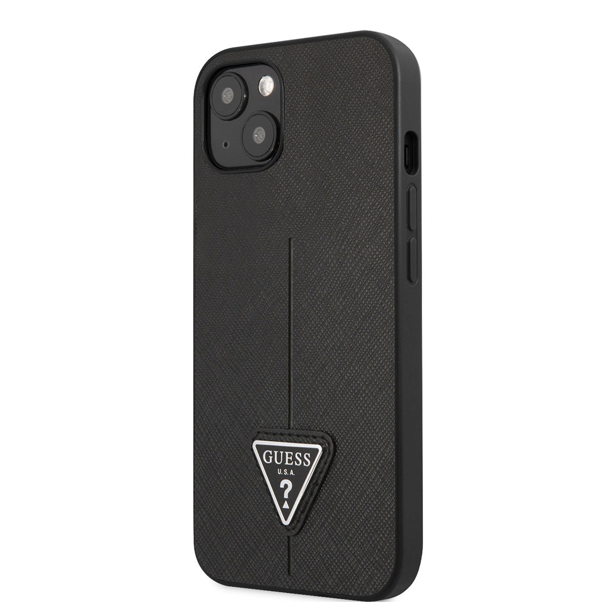 iPhone 14 Kılıf GUESS PU Safran Deri Üçgen Logo Dizayn Kılıf