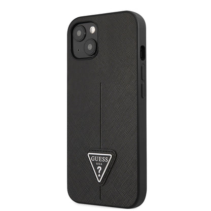 iPhone 14 Kılıf GUESS PU Safran Deri Üçgen Logo Dizayn Kılıf