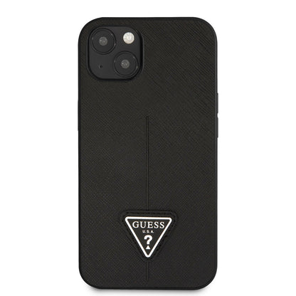 iPhone 14 Kılıf GUESS PU Safran Deri Üçgen Logo Dizayn Kılıf