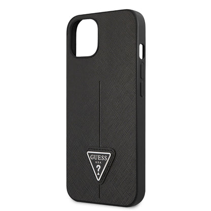 iPhone 14 Kılıf GUESS PU Safran Deri Üçgen Logo Dizayn Kılıf