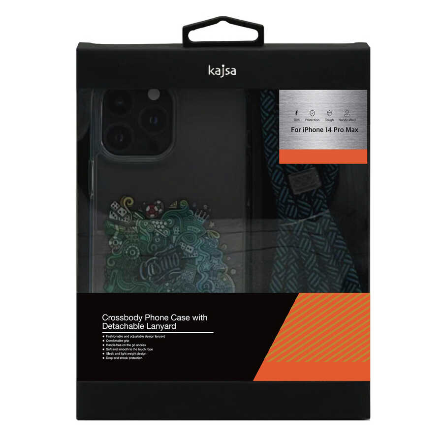 iPhone 14 Kılıf Kajsa Missy And Match Şeffaf Desenli İp Askılı Kılıf