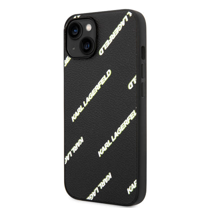 iPhone 14 Kılıf Karl Lagerfeld PU Suni Deri Logolu Dizayn Kılıf