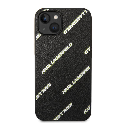 iPhone 14 Kılıf Karl Lagerfeld PU Suni Deri Logolu Dizayn Kılıf