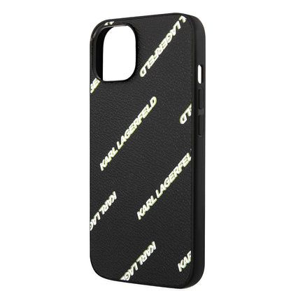 iPhone 14 Kılıf Karl Lagerfeld PU Suni Deri Logolu Dizayn Kılıf