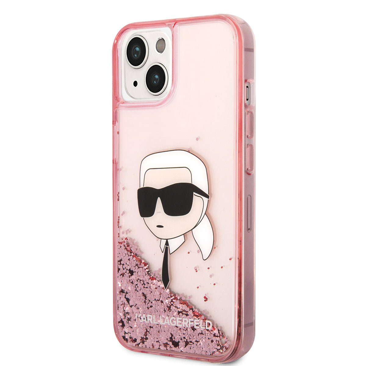 iPhone 14 Kılıf Karl Lagerfeld Sıvılı Simli Karl Head Dizayn Kılıf