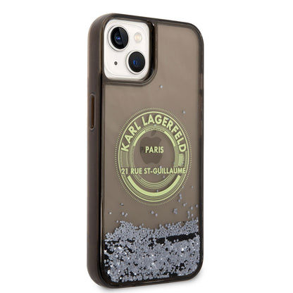 iPhone 14 Kılıf Karl Lagerfeld Sıvılı Simli RSG Dizayn Kılıf