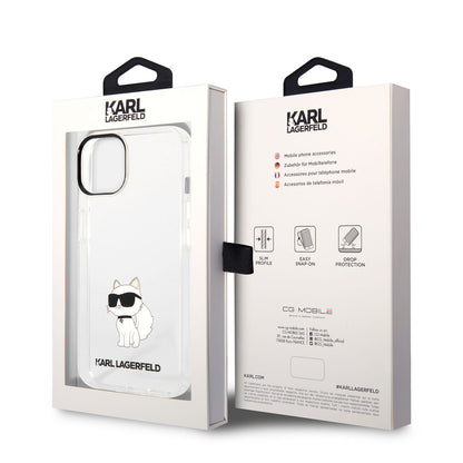 iPhone 14 Kılıf Karl Lagerfeld Transparan Choupette Dizayn Kılıf