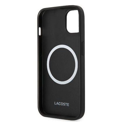 iPhone 14 Kılıf Lacoste orijinal Lisanslı PU Pike Desenli Arka Yüzey İkonik Timsah Dokuma Logolu Kılıf