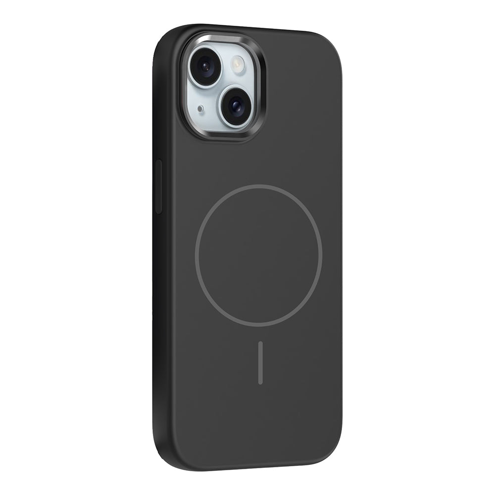 iPhone 14 Kılıf M-Safe Şarj Özellikli Metal Kamera Çerçeveli Zore Edi Silikon Kılıf
