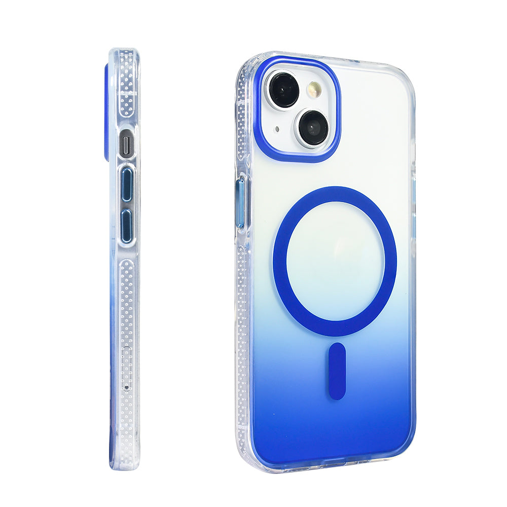 iPhone 14 Kılıf M-safe Şarj Özellikli Transparan Renk Geçişli Zore Toros Kılıf