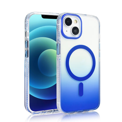 iPhone 14 Kılıf M-safe Şarj Özellikli Transparan Renk Geçişli Zore Toros Kılıf