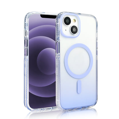 iPhone 14 Kılıf M-safe Şarj Özellikli Transparan Renk Geçişli Zore Toros Kılıf