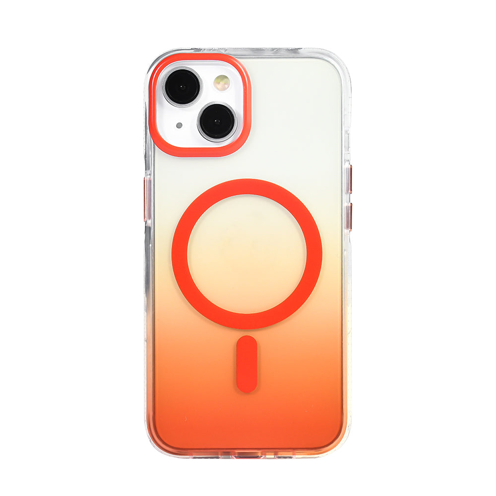 iPhone 14 Kılıf M-safe Şarj Özellikli Transparan Renk Geçişli Zore Toros Kılıf