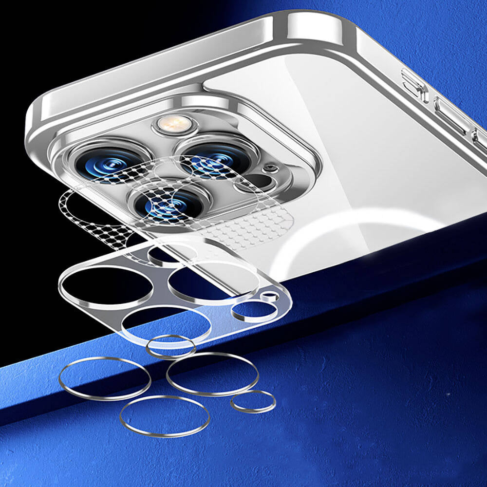 iPhone 14 Kılıf M-safe Şarj Özellikli Cam Yüzey Benks Electroplated Kılıf