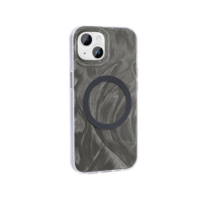 iPhone 14 Kılıf M-safe Şarj Özellikli Fırça Boya Desenli Zore Palet Kılıf