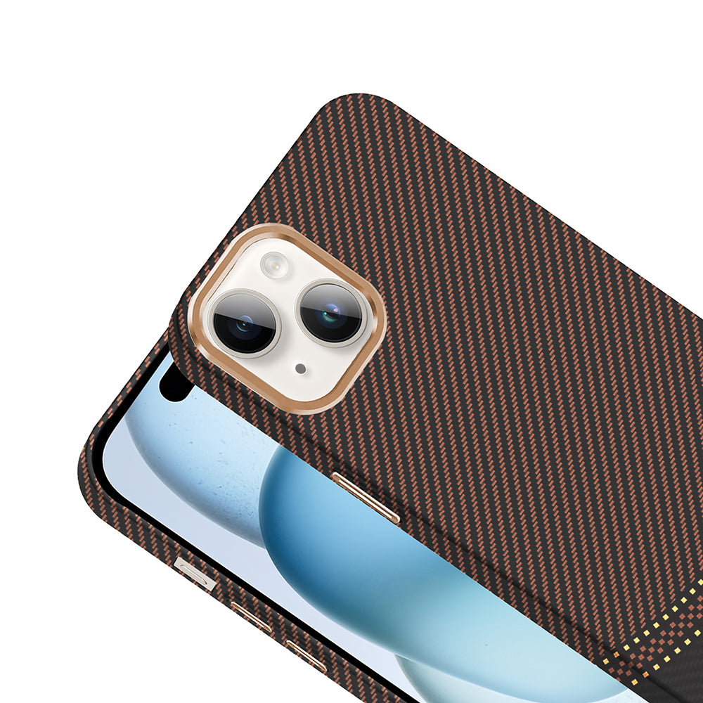 iPhone 14 Kılıf M-safe Şarj Özellikli Karbon Fiber Görünümlü Zore Gros Kılıf