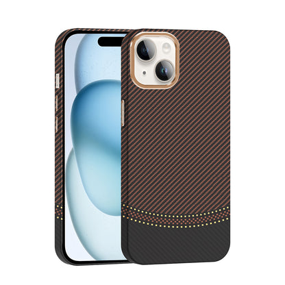 iPhone 14 Kılıf M-safe Şarj Özellikli Karbon Fiber Görünümlü Zore Gros Kılıf