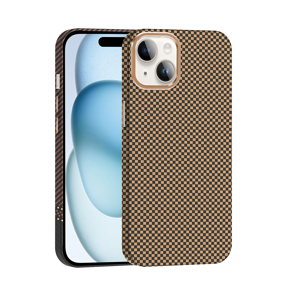 iPhone 14 Kılıf M-safe Şarj Özellikli Karbon Fiber Görünümlü Zore Gros Kılıf