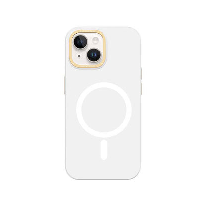 iPhone 14 Kılıf M-safe Şarj Özellikli Metal Kamera Çerçeveli Recci Glaze Serisi Kılıf