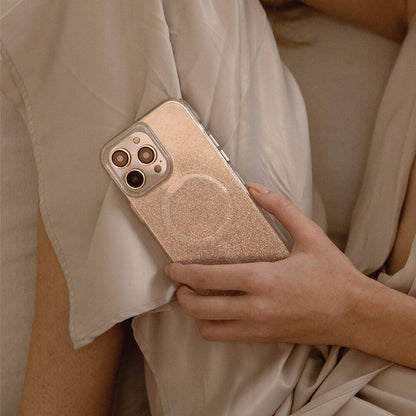 iPhone 14 Kılıf M-safe Şarj Özellikli Simli Arka Yüzey Coehl Lumino Kılıf