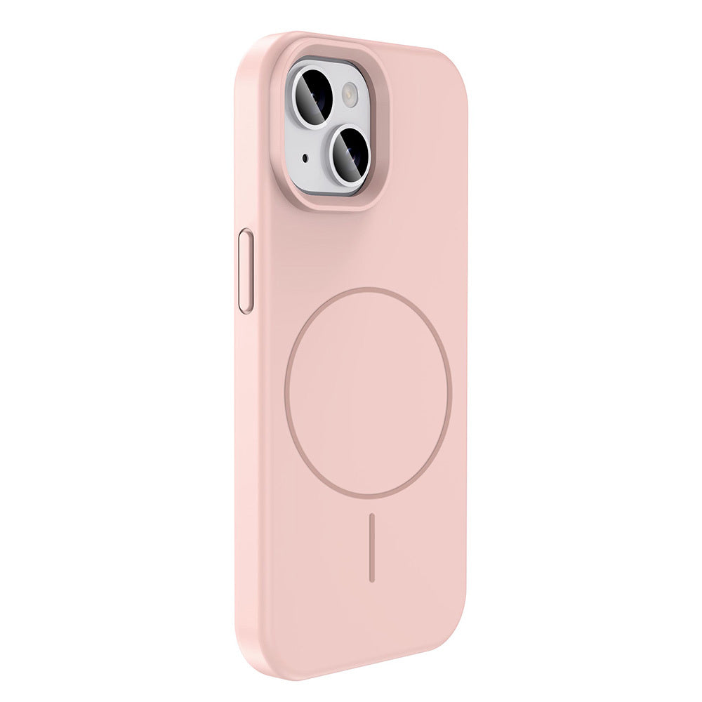 iPhone 14 Kılıf M-safe Şarj Özellikli Sıvı Teknolojili Silinebilir Sert Zore Kivi Kılıf