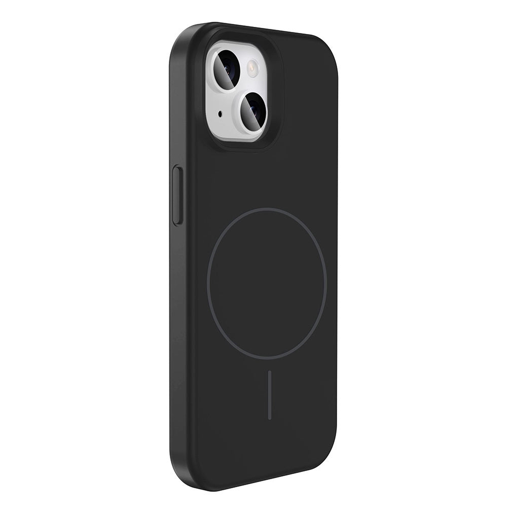 iPhone 14 Kılıf M-safe Şarj Özellikli Sıvı Teknolojili Silinebilir Sert Zore Kivi Kılıf