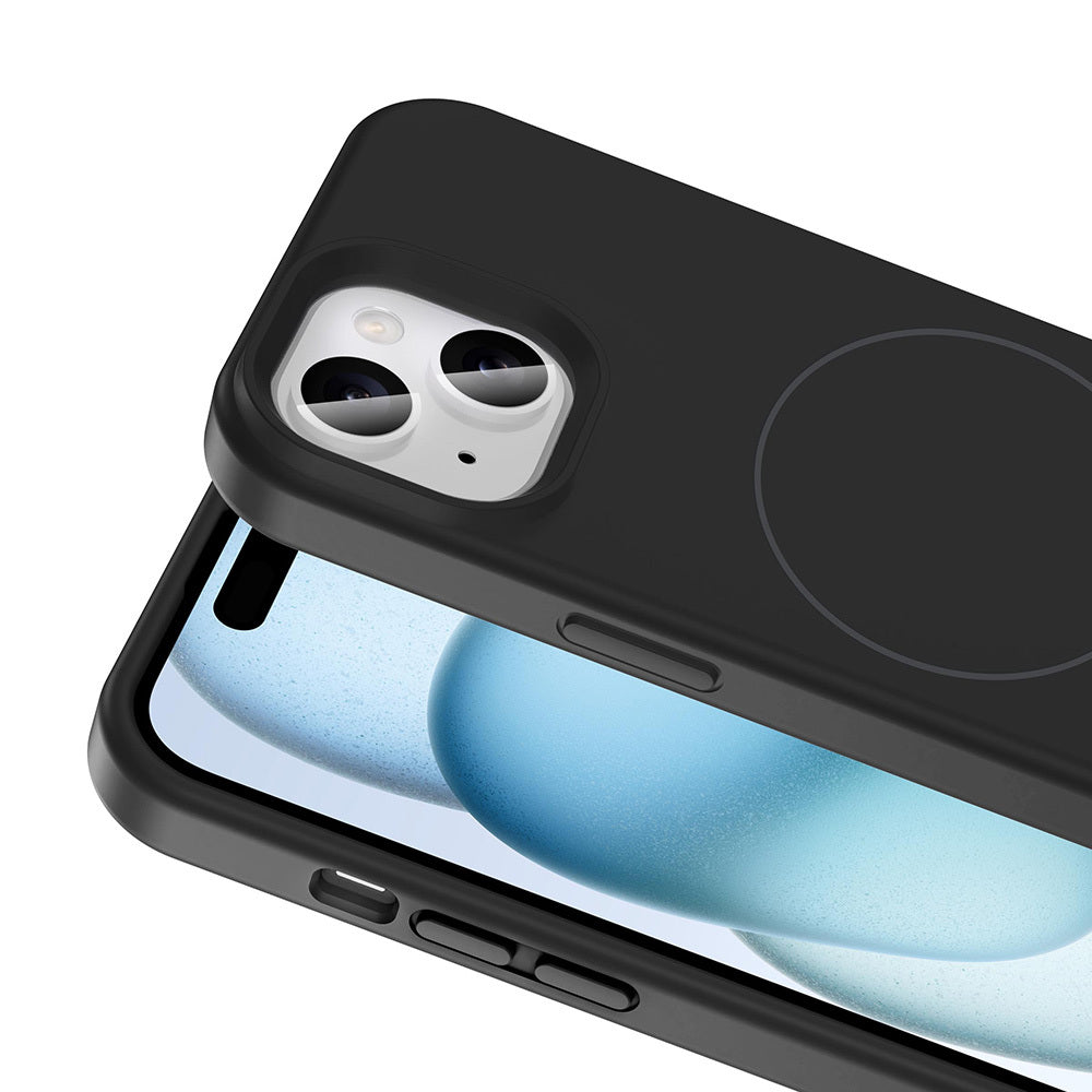 iPhone 14 Kılıf M-safe Şarj Özellikli Sıvı Teknolojili Silinebilir Sert Zore Kivi Kılıf