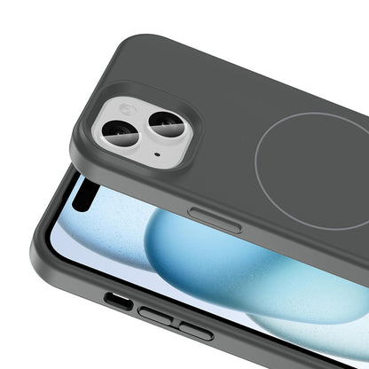 iPhone 14 Kılıf M-safe Şarj Özellikli Sıvı Teknolojili Silinebilir Sert Zore Kivi Kılıf