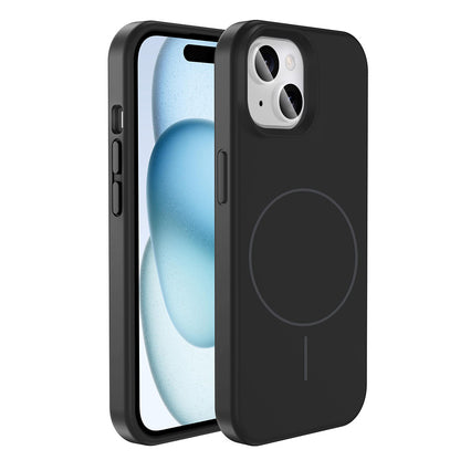 iPhone 14 Kılıf M-safe Şarj Özellikli Sıvı Teknolojili Silinebilir Sert Zore Kivi Kılıf