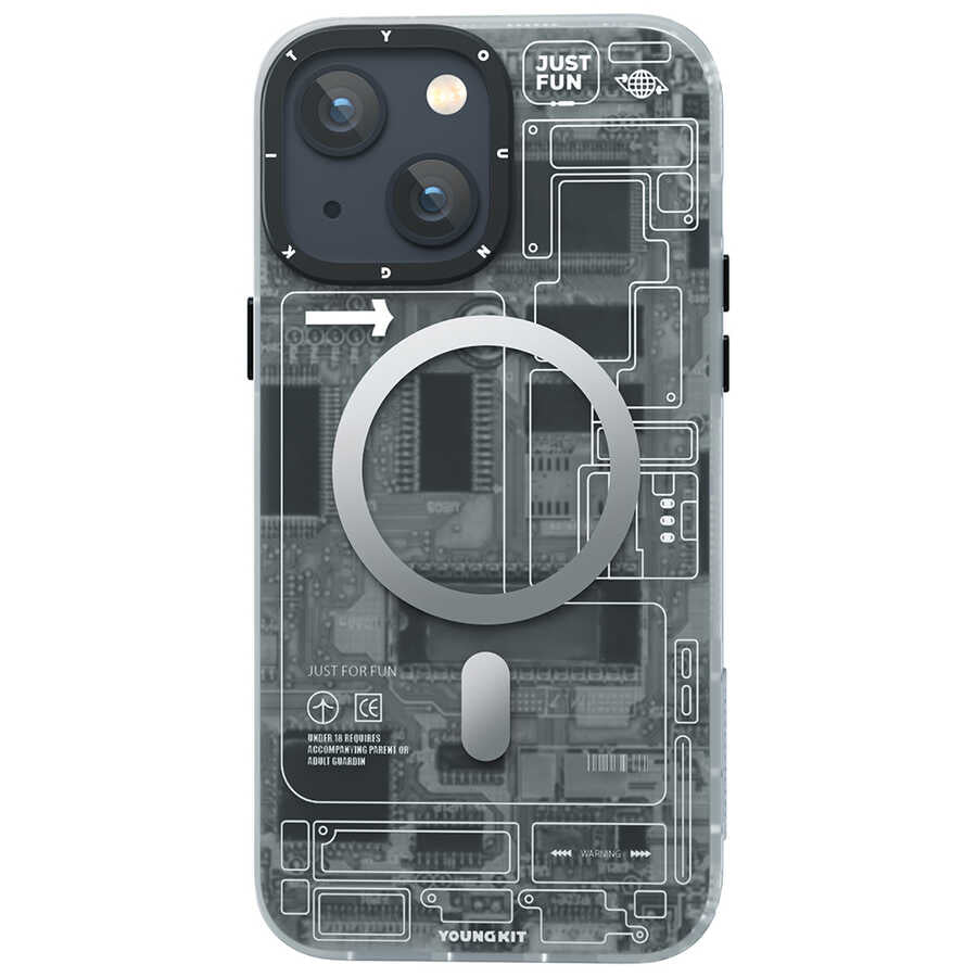 iPhone 14 Kılıf M-safe Şarj Özellikli YoungKit Technology Serisi Kılıf