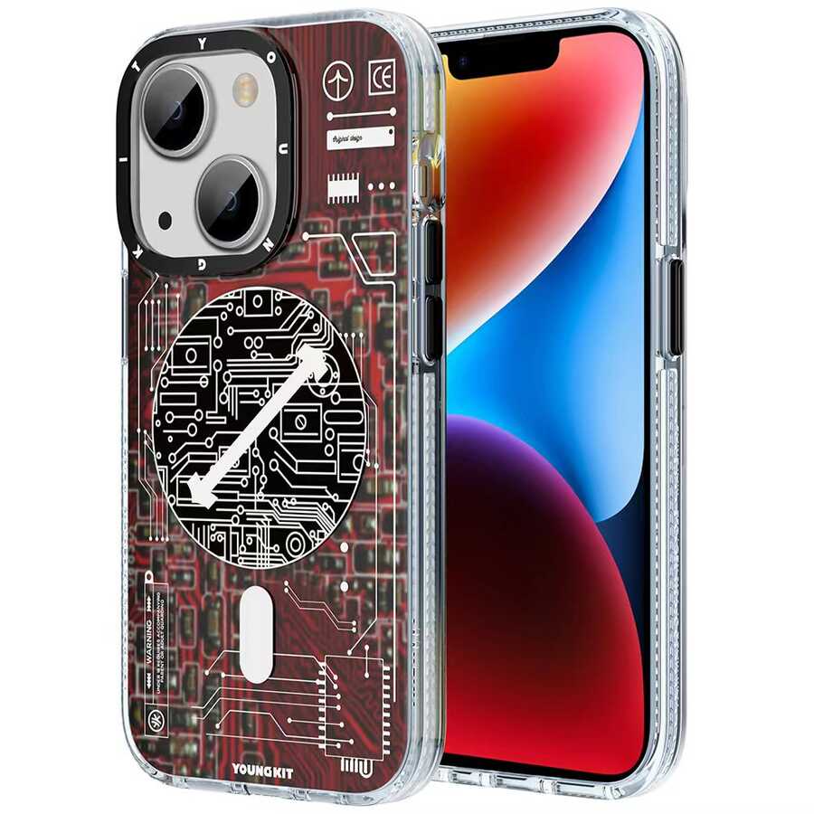 iPhone 14 Kılıf M-safe Şarj Özellikli YoungKit Technology Serisi Kılıf
