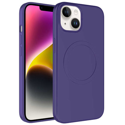 iPhone 14 Kılıf M-safe Wireless Şarj Özellikli Pastel Renk Silikon Zore Plas Kılıf