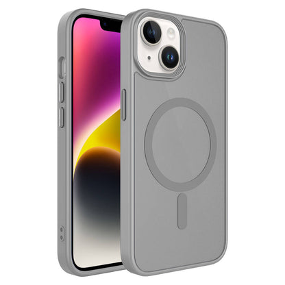 iPhone 14 Kılıf Mat Arka Yüzey Wireless Şarj Özellikli Zore Flet M-safe Kılıf