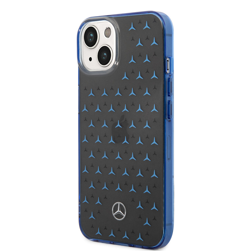 iPhone 14 Kılıf Mercedes Benz Çift Katmanlı Yıldız Desenli Dizayn Kılıf