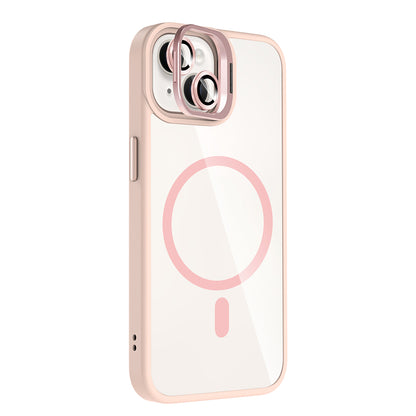 iPhone 14 Kılıf Standlı ve Kamera Lens Hediyeli M-Safe Şarj Özellikli Zore Etro Kılıf