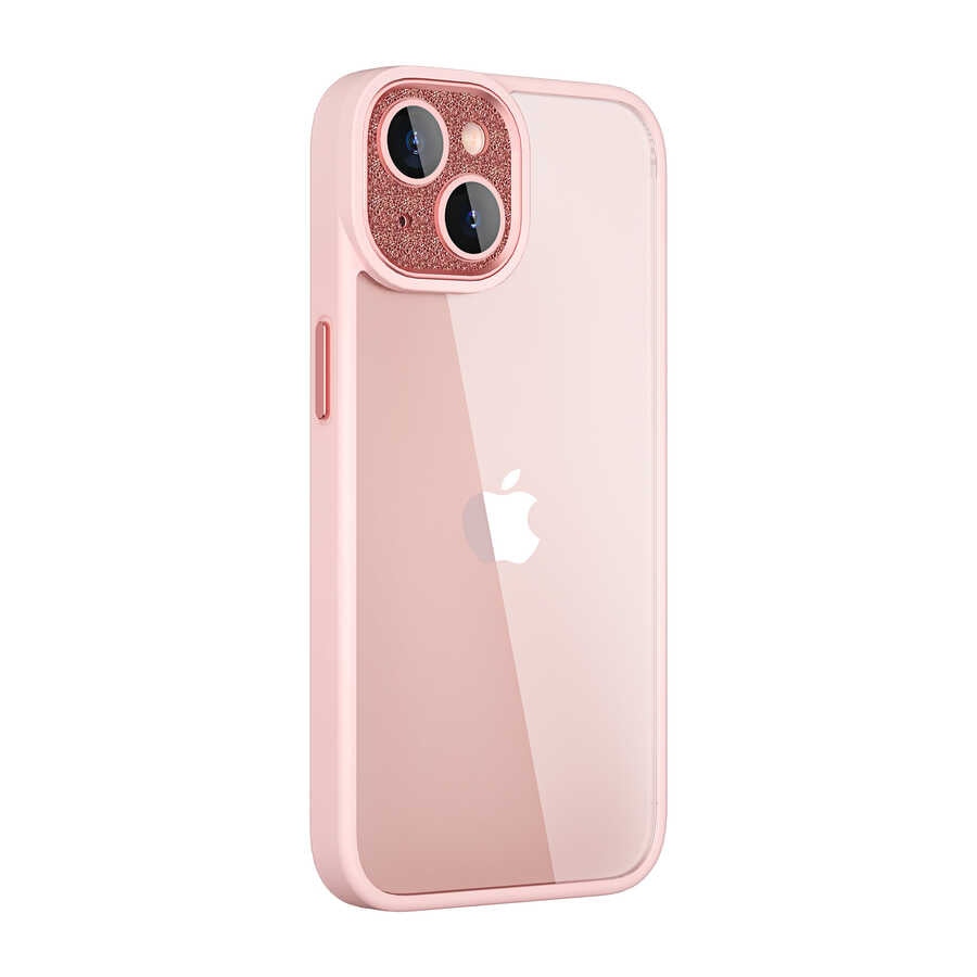 iPhone 14 Kılıf Wiwu GCC-105 Lens Korumalı Renkli Kenar Arkası Şeffaf Multicolor Kılıf
