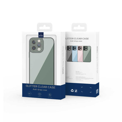 iPhone 14 Kılıf Wiwu GCC-105 Lens Korumalı Renkli Kenar Arkası Şeffaf Multicolor Kılıf