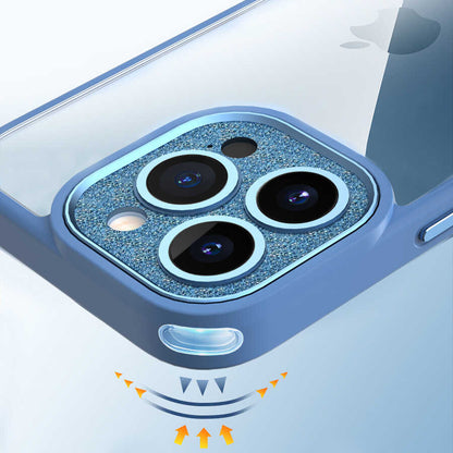 iPhone 14 Kılıf Wiwu GCC-105 Lens Korumalı Renkli Kenar Arkası Şeffaf Multicolor Kılıf