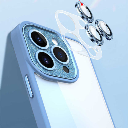 iPhone 14 Kılıf Wiwu GCC-105 Lens Korumalı Renkli Kenar Arkası Şeffaf Multicolor Kılıf