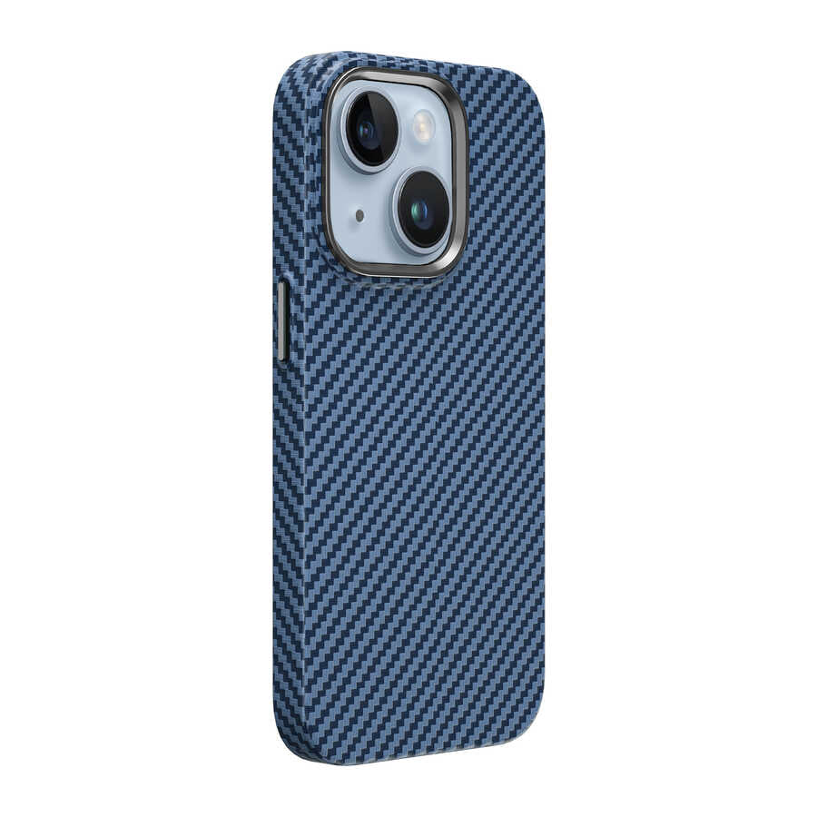 iPhone 14 Kılıf Wiwu Karbon Fiber Görünümlü M-safe Wireless Şarj Özellikli Kabon Kılıf