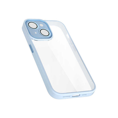 iPhone 14 Kılıf Wiwu VCC-104 Lens Korumalı Renkli Kenar Arkası Şeffaf Vivid Clear Kılıf