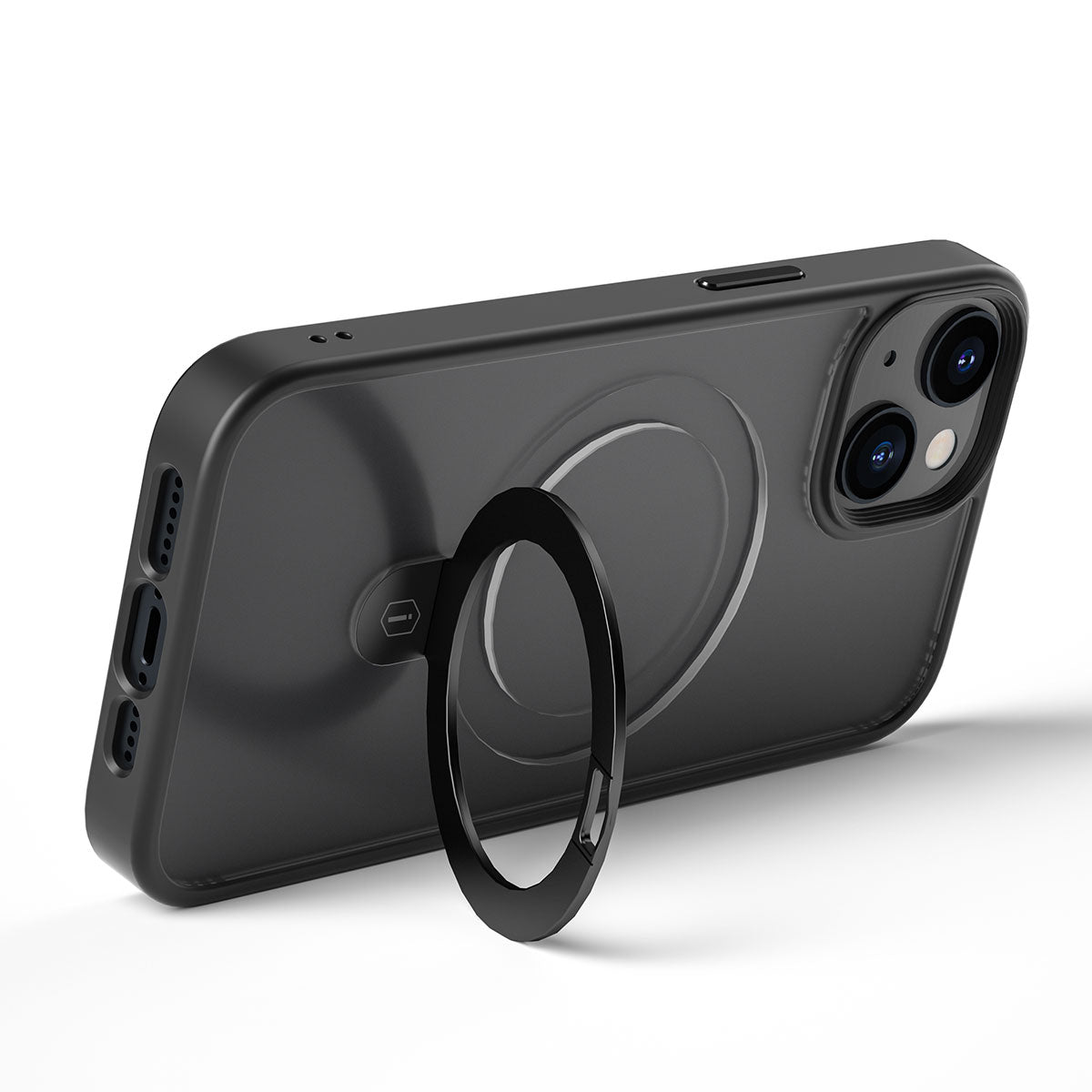 iPhone 14 Kılıf Wiwu ZMM-010 M-safe Şarj Özellikli Parmak İzi Bırakmayan Mat Transparan Standlı Kılıf