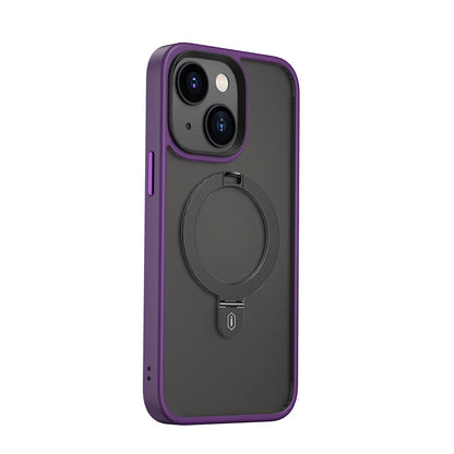 iPhone 14 Kılıf Wiwu ZMM-010 M-safe Şarj Özellikli Parmak İzi Bırakmayan Mat Transparan Standlı Kılıf