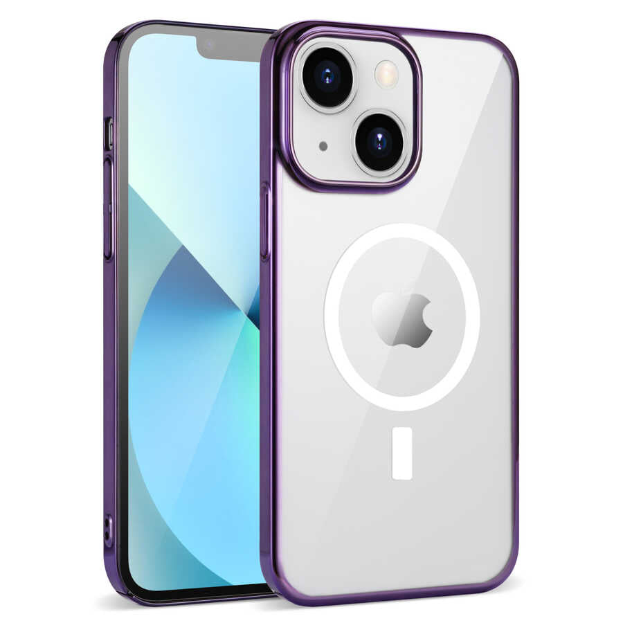 iPhone 14 Kılıf Zore Wireless Şarj Özellikli Pixel M-safe Kılıf