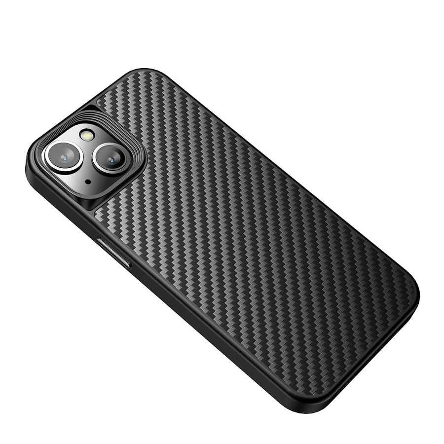 iPhone 14 Plus Kılıf Aramid Karbon Fiber M-safe Özellikli Wlons Radison Kılıf