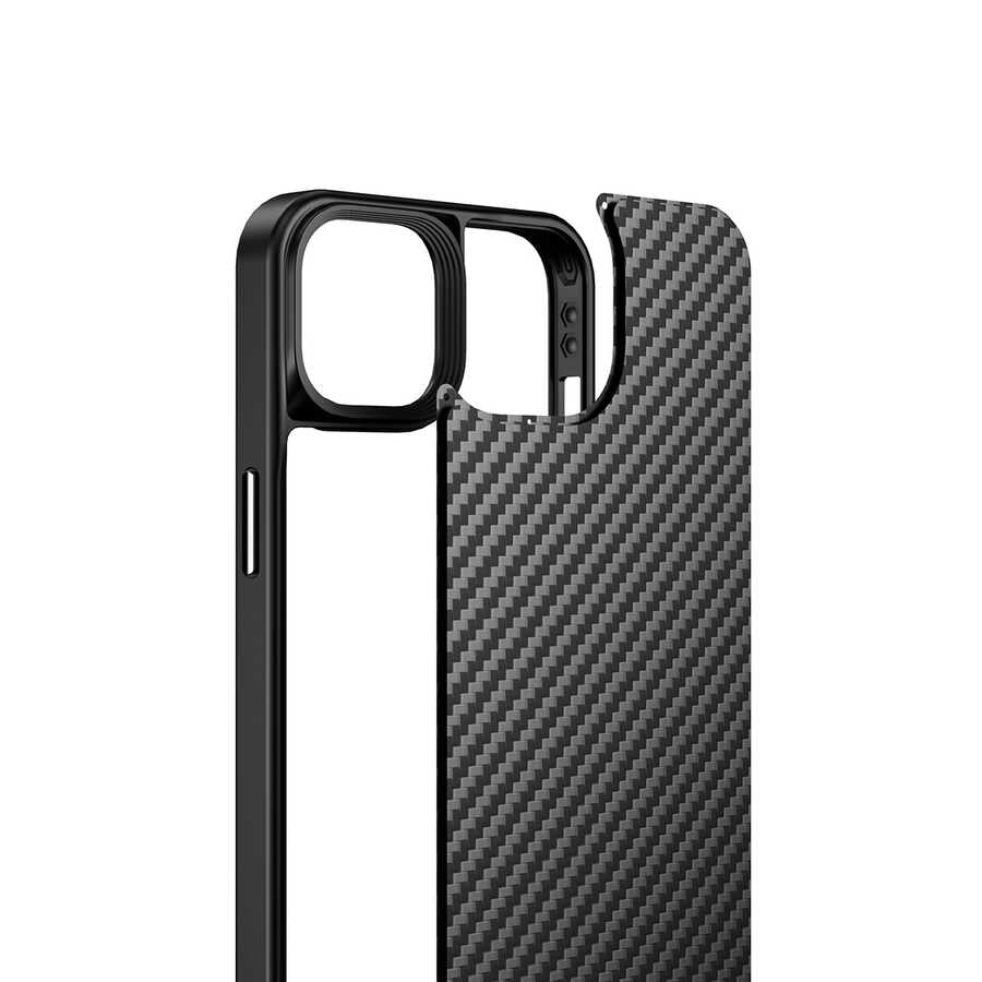 iPhone 14 Plus Kılıf Aramid Karbon Fiber M-safe Özellikli Wlons Radison Kılıf