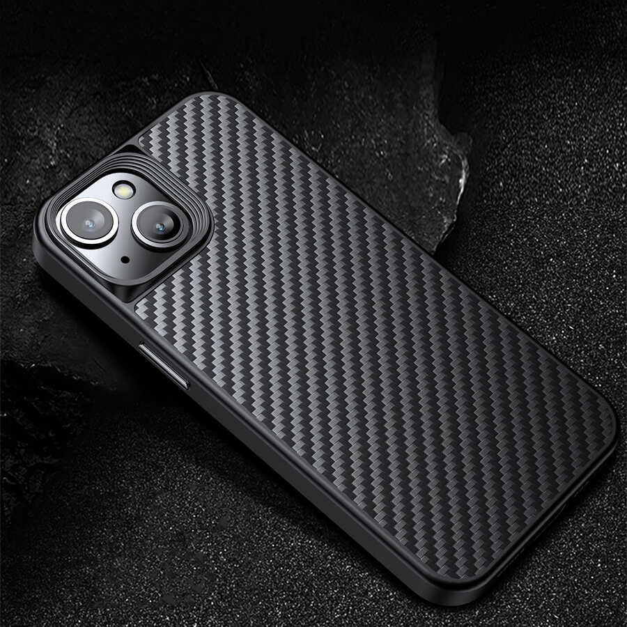 iPhone 14 Plus Kılıf Aramid Karbon Fiber M-safe Özellikli Wlons Radison Kılıf