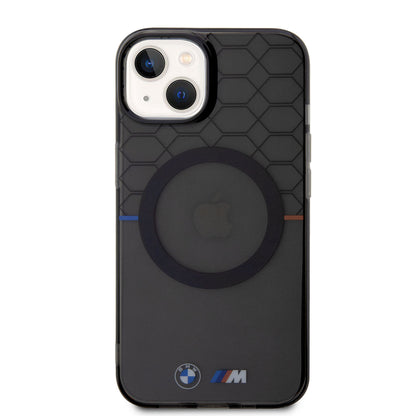 iPhone 14 Plus Kılıf BMW M-safe Şarj Özellikli Transparan M Dizayn Kılıf