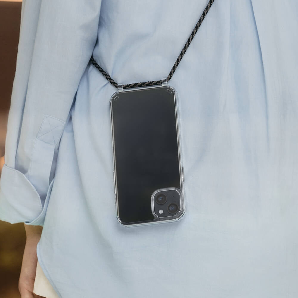 iPhone 14 Plus Kılıf Boyun Askılı Şok Önleyicili Şeffaf Lisanslı Switcheasy Play Kılıf