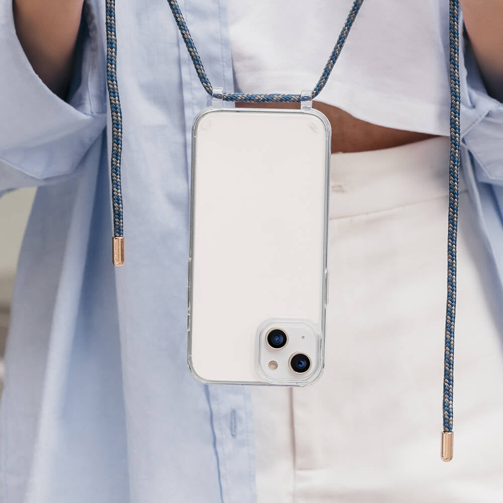 iPhone 14 Plus Kılıf Boyun Askılı Şok Önleyicili Şeffaf Lisanslı Switcheasy Play Kılıf